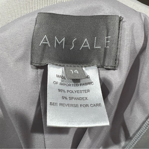 Amsale New York Platinum Leif Maxi Gown Size 14 - Picture 7 of 9